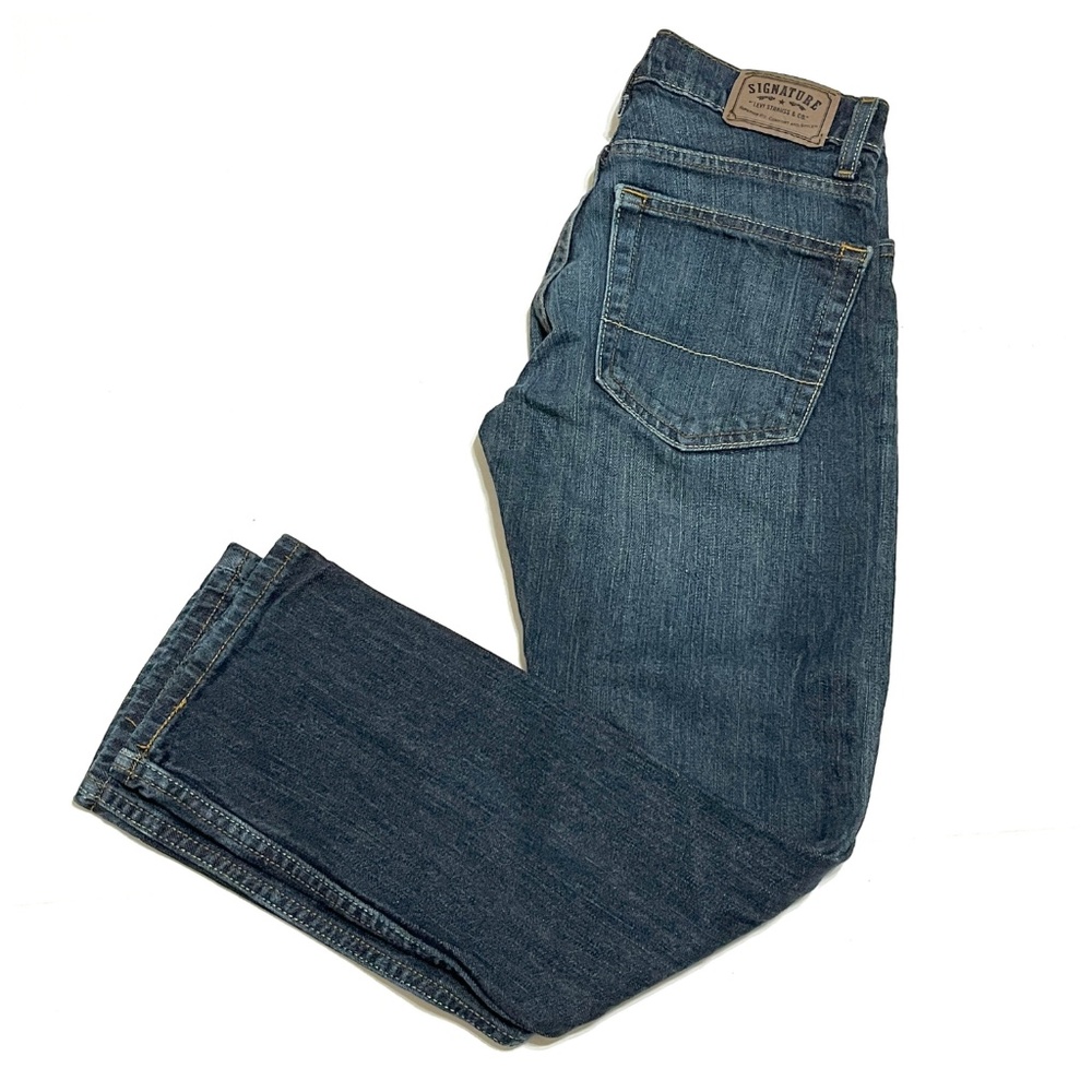 Girls Levis Signature Skinny Blue Jeans Size 14 Regular Medium Wash Levi Strauss
